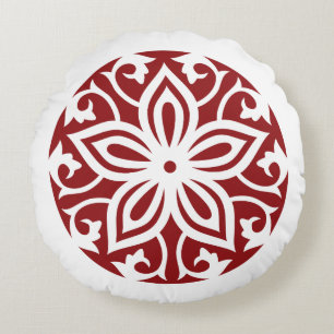 Coussins Ronds CERCLE TRIBAL Rouge DE LA VIE JAUNE Oreiller