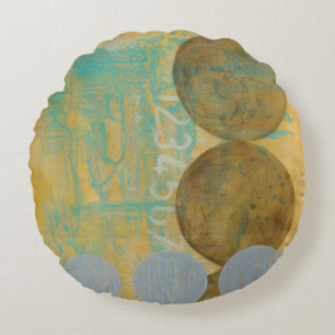 Coussins Ronds Cercles de brun foncé et de gris avec des nombres