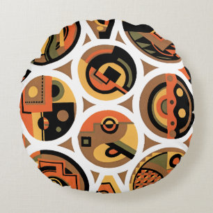 Coussins Ronds Cercles géométriques Art Déco Pochoir Jazz vintage