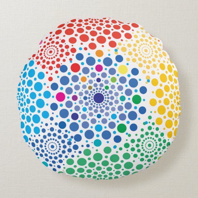 Coussins Ronds Cercles Mandala 3 (Devant)