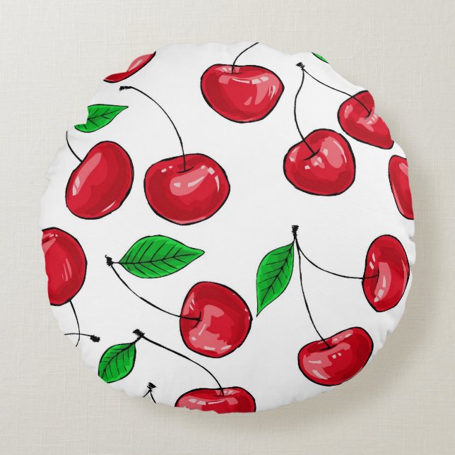 Coussins Ronds Cerises (Devant)