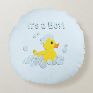 Coussins Ronds C'est un garçon Bubble Baby Blue
