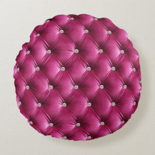 Coussins Ronds Chaleureux Rose Faux Velvet