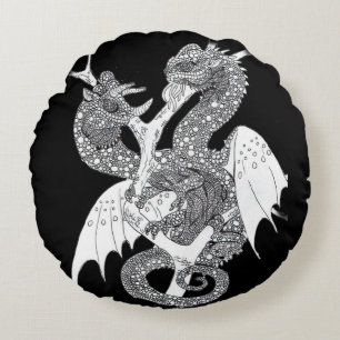 Coussins Ronds Chameleon Hydra Dragon