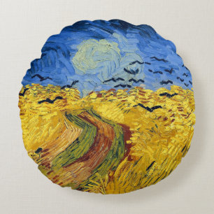 Coussins Ronds Champ de blé de Van Gogh peinture impressionniste