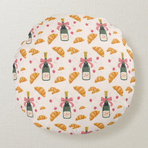 Coussins Ronds Champagne et Croissants
