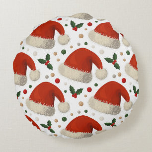 Coussins Ronds Chapeaux de Père Noël