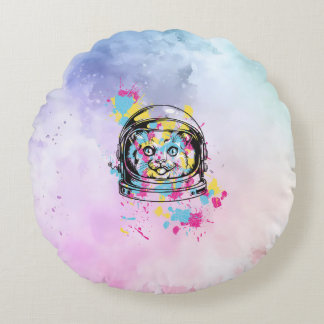 Coussins Ronds Chat Astronaute