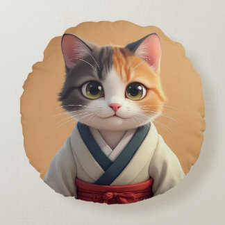 Coussins Ronds Chat Cushion à Hanbok