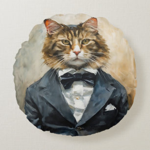 Coussins Ronds Chat en costume