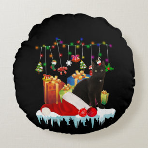 Coussins Ronds Chat Noir Présent De Mon Noël