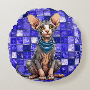 Coussins Ronds Chat Sphynx