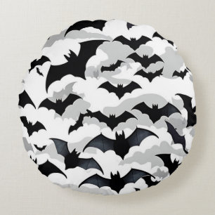 Coussins Ronds Chauve-souris d'Halloween