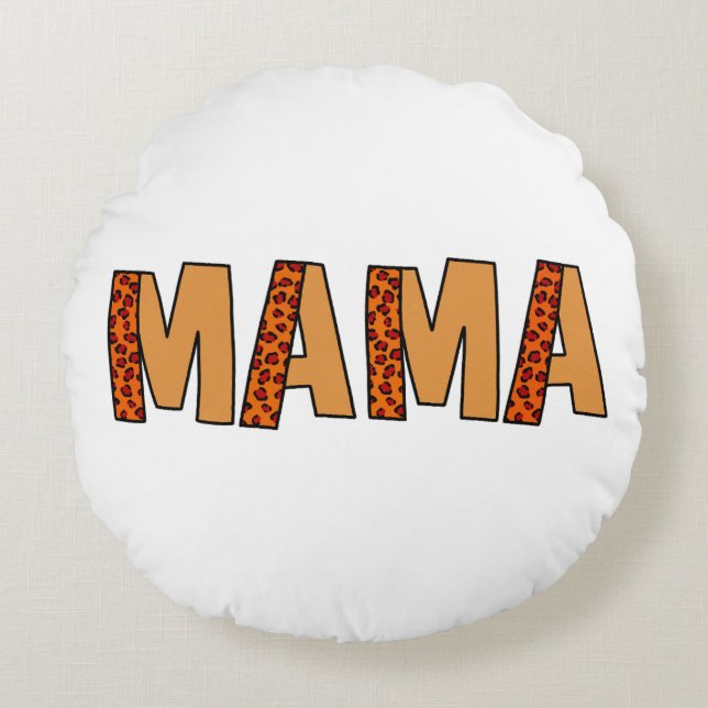 Coussins Ronds Cheetah Print Leopard Maman (Devant)