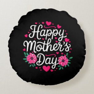 Coussins Ronds Chemise de la fête des mères pour femmes maman gra