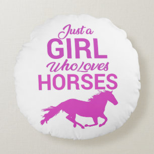 Coussins Ronds Cheval Gallop Une Fille Qui Aime Les Chevaux