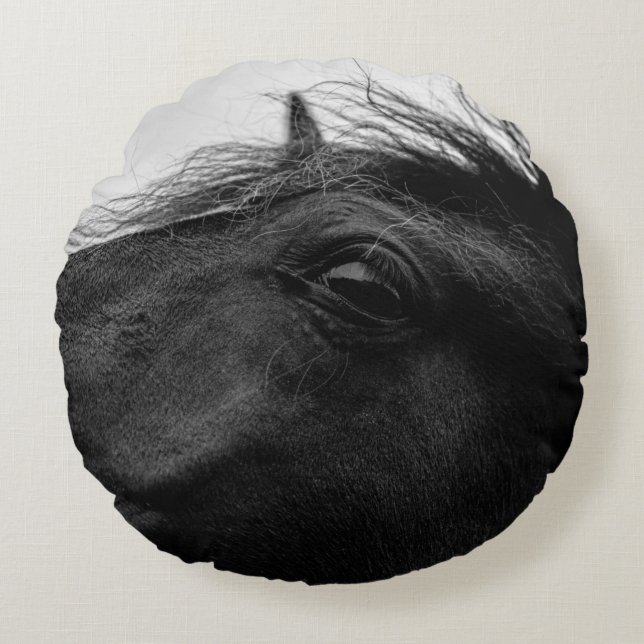 COUSSINS RONDS CHEVAL NOIR (Devant)