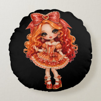Coussins Ronds cheveux rouges dall glam