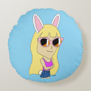 Coussins Ronds chibi bunnygirl