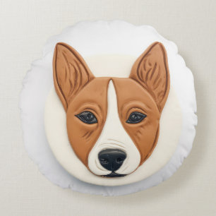 Coussins Ronds Chien Basenji Inspiré 3D
