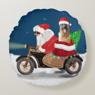 Coussins Ronds Chien berger allemand Noël Père Noël