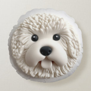 Coussins Ronds Chien Bichon Frise Inspiré 3D