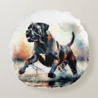 Coussins Ronds Chien Cane Corso aquarelle