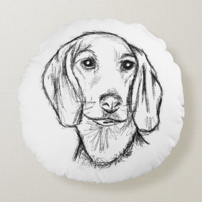 Coussins Ronds Chien-chien dragon (Devant)