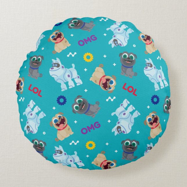 Coussins Ronds Chien Chien Pal | OMG LOL Motif (Devant)