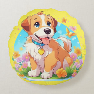Coussins Ronds Chien chiot mignon