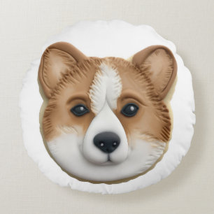 Coussins Ronds Chien Corgi Inspiré de la 3D