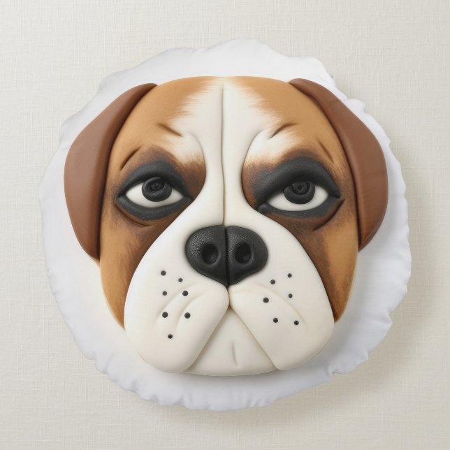 Coussins Ronds Chien de boîte 3D inspiré (Dos)