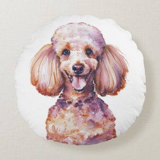 Coussins Ronds Chien de caniche minimaliste inspiré