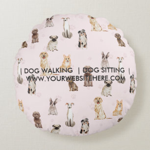 Coussins Ronds Chiens à l'aquarelle DogPuppy cadeau pour maman