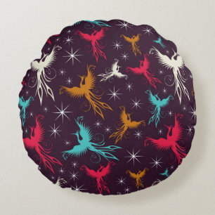 Coussins Ronds Chiffre motif d'oiseaux de Phoenix