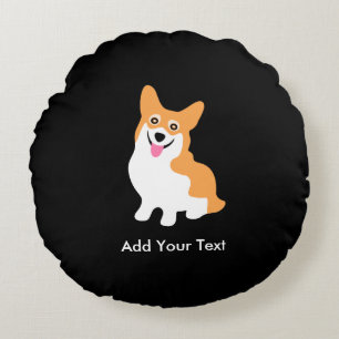 Coussins Ronds Chiot mignon de corgi de Pembroke de Gallois