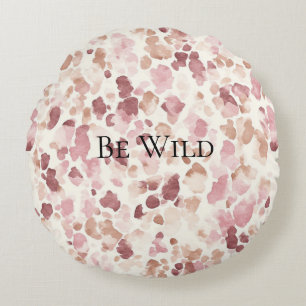 Coussins Ronds Chocolat à la crème rose Brown animal léopard Abst