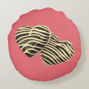 Coussins Ronds Chocolat bonbons coeurs mignon rose amour