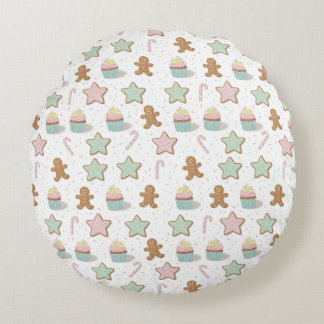 Coussins Ronds Christmas Bakery Treats Pattern