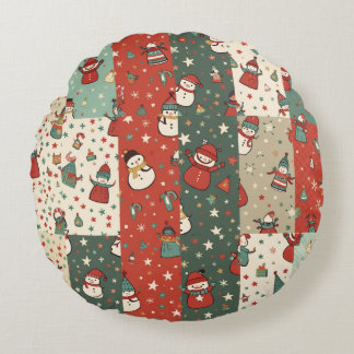 Coussins Ronds Christmas Snowman Cushion