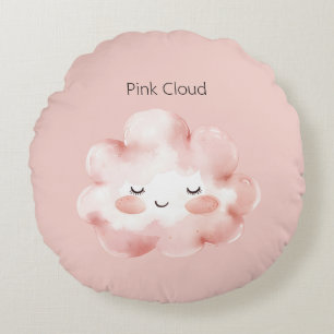 Coussins Ronds Cils Nuage Rose Heureux
