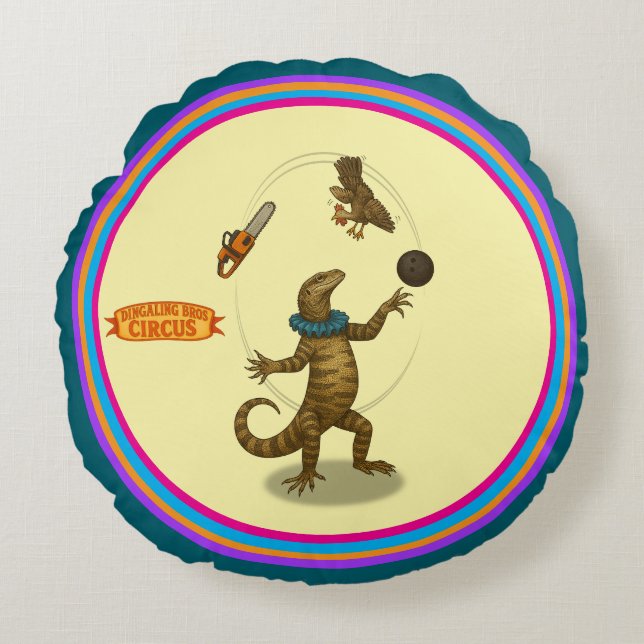 Coussins Ronds Circus goanna juggler (Devant)