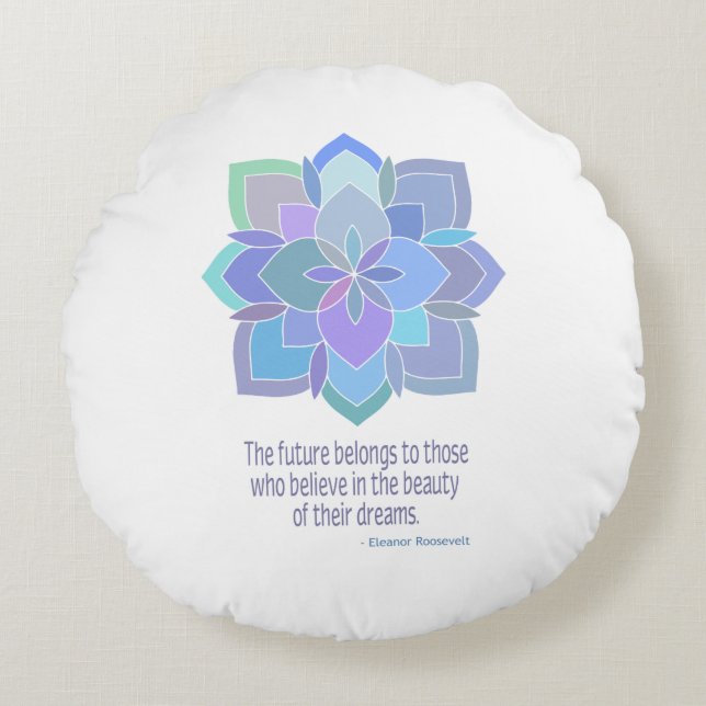 Coussins Ronds Citation de beauté Mandala Eleanor Roosevelt (Devant)