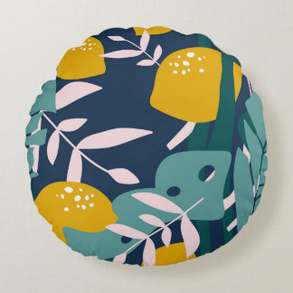 Coussins Ronds Citrons frais : chevauchement Motif Vintage