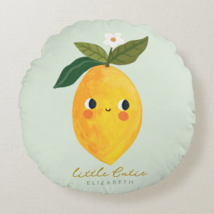 Coussins Ronds Citrus Citrus Fleurs de citron Vert