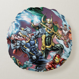 Coussins Ronds Classiques Avengers   Loki et Géants de Glace
