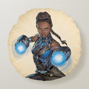Coussins Ronds Classiques Avengers Shuri Saut avec gantelets