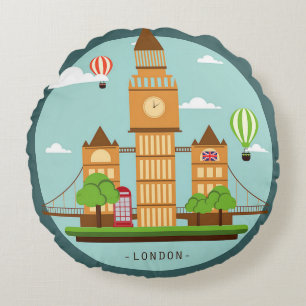 Coussins Ronds Clipart londonien, Angleterre