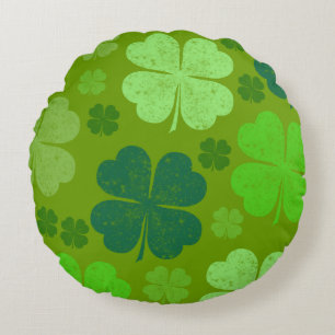 Coussins Ronds Clovers verts, Lucky Clovers, Saint Patrick's Day