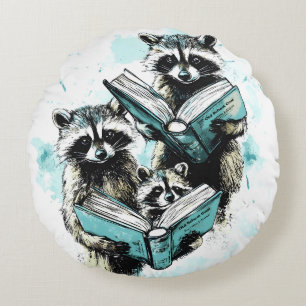 Coussins Ronds Club vintage des Lecteurs Raccoon